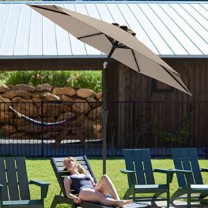 C-Hopetree 7.5 ft Outdoor Patio Market Table Umbrella with Tilt, Taupe