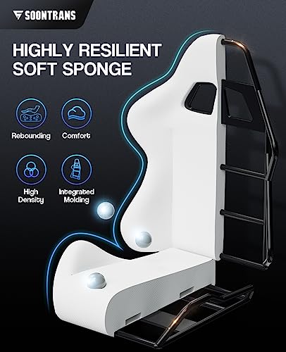 Soontrans Red Gaming Chairs with Footrest,Racing Gaming Chair,Computer Gamer Chair,Ergonomic Game Chair with Adjustable Headrest and Lumbar Support