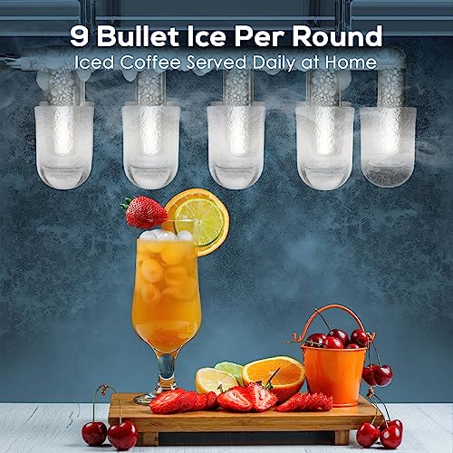 ZAFRO Countertop Portablewith Ice Maker Machine Handle, Mackes up to 26LBS/24H, 9 Cubes in 6 mins，Self -Cleaning Ice Maker with Ice Scoop and Ice Bag（Black）