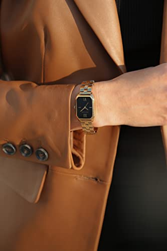 Anne Klein Women's Japanese Quartz Dress Watch with Metal Strap, Gold, 14 (Model: AK/3774BKGB)