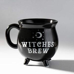 summit collection 12 fl oz witch's brew cauldron mug ceramic drinkware halloween decor tabletop decoration (black)