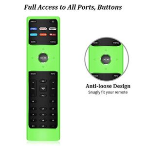 2 Pack Silicone Protective Case Cover for New XRT136 Vizio Smart LCD LED TV Remote Control,Shockproof XRT136 Vizio Remote Replacement Case,Soft Durable Remote Bumper Back Covers-Glowblue+Glowgreen