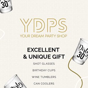 Dirty 30 Shot Glasses 30th Birthday Party Favors, Dirty Thirty Birthday Decorations for Her and Him, Reusable Drinking Cup, Set of 12 Party Favor Dirty 30 Birthday Gifts for Men or Women, 1.75 oz