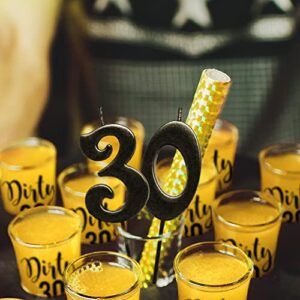 Dirty 30 Shot Glasses 30th Birthday Party Favors, Dirty Thirty Birthday Decorations for Her and Him, Reusable Drinking Cup, Set of 12 Party Favor Dirty 30 Birthday Gifts for Men or Women, 1.75 oz