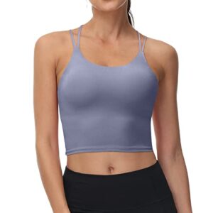 Women's Longline Sports Bra Pack Padded Yoga Tank Top Workout Fitness Running Camisole Crop Top