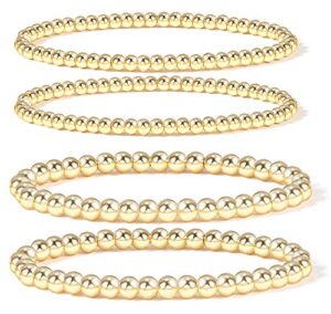 elegance 11 designs 14k gold plated bead ball bracelet stretchable elastic gold beaded bracelets for women