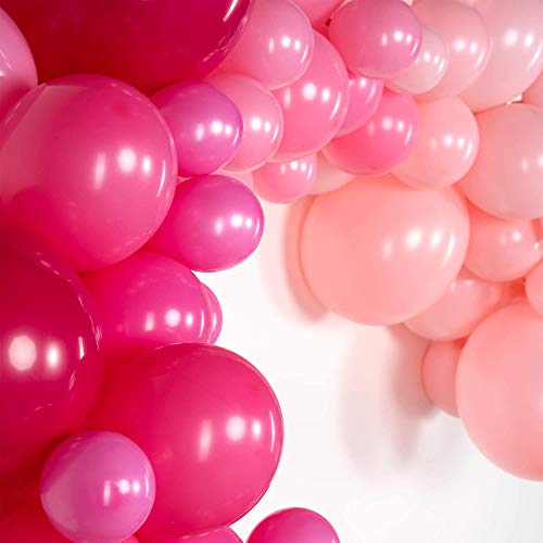 Kubert Silver Black and Pink Metallic Balloons and Clear Latex Pre-Filled with Silver Confetti 50Pack 12 Inch for Wedding Anniversary Bachelorette Bridal Shower Birthday and Graduation Party Supplies