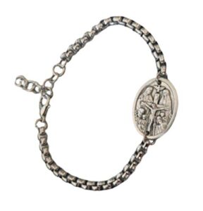 adjustable catholic scapular medal bracelet - stainless steel chain - medjugorjestonegifts