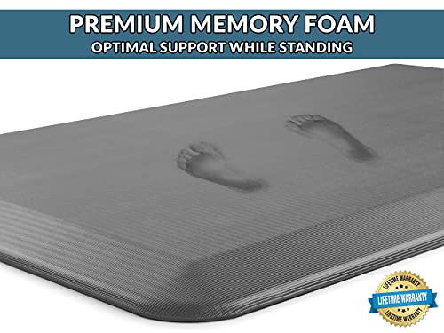 ComfiLife Anti Fatigue Floor Mat – 3/4 Inch Thick Perfect Kitchen Mat, Standing Desk Mat – Comfort at Home, Office, Garage – Durable – Stain Resistant – Non-Slip Bottom (20" x 39", Charcoal)