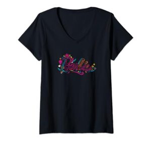 barbie - dia de muertos logo v-neck t-shirt