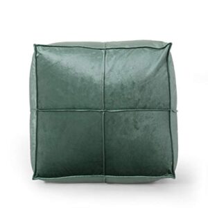 Christopher Knight Home Harrison Modern Glam Velvet Square Bean Bag Ottoman, Turquoise