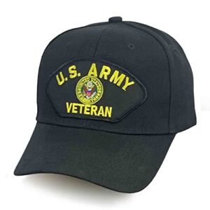 vetfriends.com us army official licensed premium quality veteran hat with embroidered eagle crest patch| army vet gift military army baseball cap