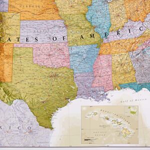 Maps International Giant Classic USA Mega-Map - Map of The United States Poster - Front Lamination - 46 x 80