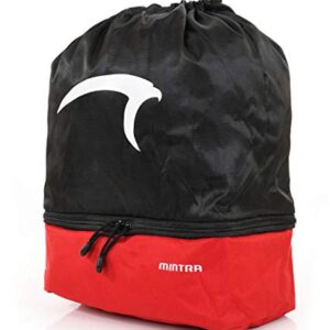 Mintra Sports Drawstring Bags - (Black/Red, Stellar (12in x 18in)) Backpack, Cinch Sackpack, Bag, String, Sports, Gym, Waterproof, Unisex , Used for Gym, Sport, Workout