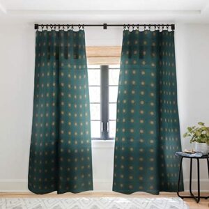 deny designs 74090-shwc02 sheila wenzel ganny emerald gold boho mandala sheer curtains, 50" x 96", green