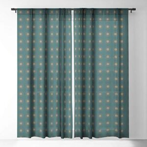 Deny Designs 74090-shwc02 Sheila Wenzel Ganny Emerald Gold Boho Mandala Sheer Curtains, 50" x 96", Green