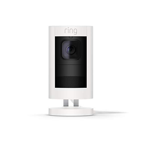 Ring Stick Up Cam Elite, Indoor/Outdoor Power HD Security Camera with Two-Way Talk, Night Vision, Works with Alexa - White