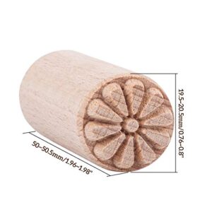 OLYCRAFT 7PCS 2x0.8 Inch Wood Pottery Tools Stamps Clay Stamps Column Wooden Stamps Natural Wood Stamps with Mixed Patterns Round Pottery Stamps Wooden Pottery Stamp for Clay and Ceramic