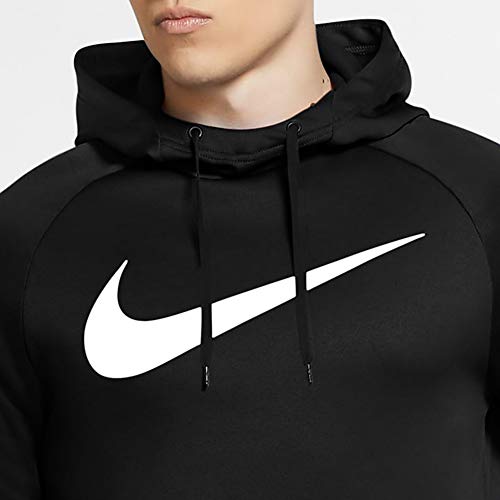 Nike Therma Men's Pullover Swoosh Training Hoodie (X-Large, Black/White)