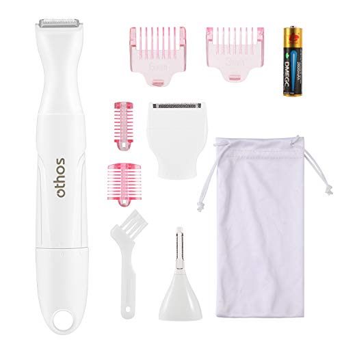 othos Multi-Functional Electric Trimmer Kit for Women, Bikini Trimmer, Nose & Eyebrow Trimmer, Foil Shaver All in One Device, Wet and Dry use, Waterproof, AA Battery Operated (Included)