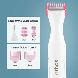 othos Multi-Functional Electric Trimmer Kit for Women, Bikini Trimmer, Nose & Eyebrow Trimmer, Foil Shaver All in One Device, Wet and Dry use, Waterproof, AA Battery Operated (Included)