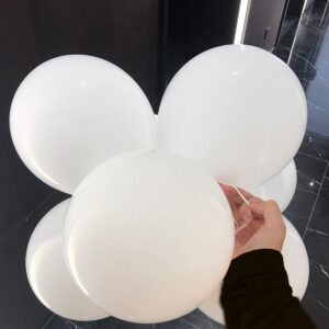 100pcs 12 Inch Balloons (Black and White Balloons), EUFARS Premium Thickened Latex Balloons for Black and White Party Decorations