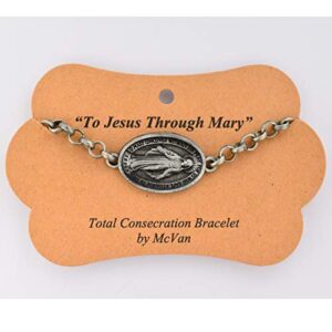 catholic & religious men or womens 7.5" st. mary miraculous total consecration bracelet