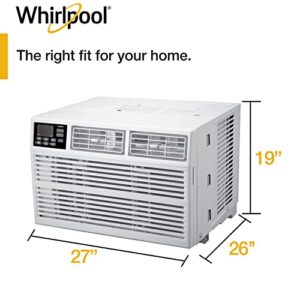 Whirlpool WHHW242AW 24,000 230V Window-Mounted Air Conditioner with Heat, Cools Rooms Up to 1,500 Sq. Ft, with Remote Control and Timer, 24000 BTU, White