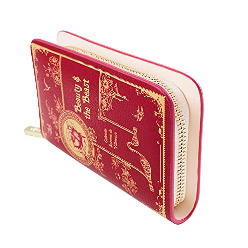 Well Read Beauty and the Beast Book Themed Zip Around Wallet for Book Lovers- Ideal Literary Gift for Book Club, Readers & Bookworms - Vegan Faux Leather Clutch