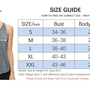 CNJUYEE Workout Tops for Women Soft Mesh Racerback Yoga Shirts Athletic Running Breathable Tank Grey