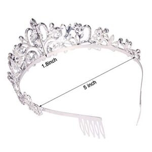 COCIDE Silver Tiara Crowns Crystal Headband Princess Rhinestone Crown with Combs Bride Headbands Bridal Wedding Prom Birthday Party Hair Accessories Jewelry for Women Girls