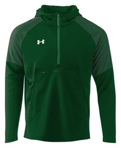 under armour men's anorak qualifier fleece 1/2 zip pullover, mens sweatshirt mens hoodie coldgear - forest green medium