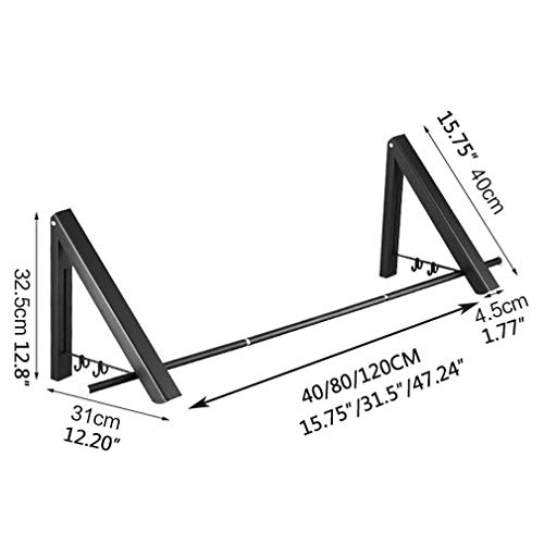 TYXTYX Wall Mounted Clothes Hanger, Aluminum Foldable Clothes, Waterproof Indoor Outdoor, Coat Racks Home Storage Organiser Space Savers,White,Double +40cm Pole