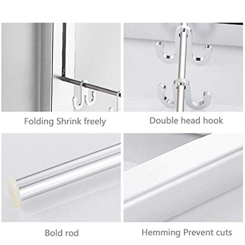 TYXTYX Wall Mounted Clothes Hanger, Aluminum Foldable Clothes, Waterproof Indoor Outdoor, Coat Racks Home Storage Organiser Space Savers,White,Double +40cm Pole