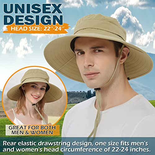 EINSKEY Men's Sun Hat, Rain Waterproof UV Protection Wide Brim Bucket Hat for Beach Travel Golf Safari Garden Fishing Hiking