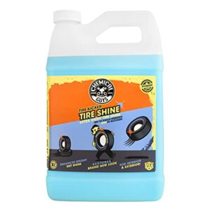 chemical guys tvd113 tire kicker sprayable extra glossy tire shine (works on rubber, vinyl & plastic) safe for cars, trucks, motorcycles, rvs & more, 128 fl oz (1 gallon)