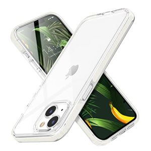 mateprox compatible with iphone 13 mini case,iphone 12 mini cases clear thin slim crystal transparent cover shockproof bumper case(white)