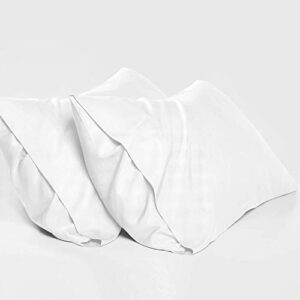 BEDELITE Pillow Cases Standard Size Set of 2, Rayon Derived from Bamboo, Cooling Pillow Cases for Summer Hot Sleepers & Night Sweats, Breathable Silky Soft Envelope Pillowcases(White, 20"x26")