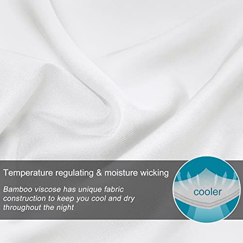 BEDELITE Pillow Cases Standard Size Set of 2, Rayon Derived from Bamboo, Cooling Pillow Cases for Summer Hot Sleepers & Night Sweats, Breathable Silky Soft Envelope Pillowcases(White, 20"x26")