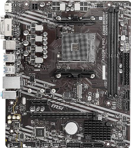 MSI A520M-A PRO Gaming Motherboard (AMD AM4, DDR4, PCIe 3.0, SATA 6Gb/s, M.2, USB 3.2 Gen 1, DVI/HDMI, Micro-ATX)