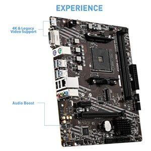 MSI A520M-A PRO Gaming Motherboard (AMD AM4, DDR4, PCIe 3.0, SATA 6Gb/s, M.2, USB 3.2 Gen 1, DVI/HDMI, Micro-ATX)