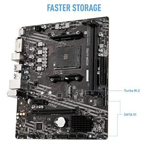 MSI A520M-A PRO Gaming Motherboard (AMD AM4, DDR4, PCIe 3.0, SATA 6Gb/s, M.2, USB 3.2 Gen 1, DVI/HDMI, Micro-ATX)