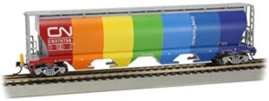 bachmann trains - canadian 4-bay cylindrical grain hopper with flashing end of train device - canadian national demonstrator - ho scale, 73805