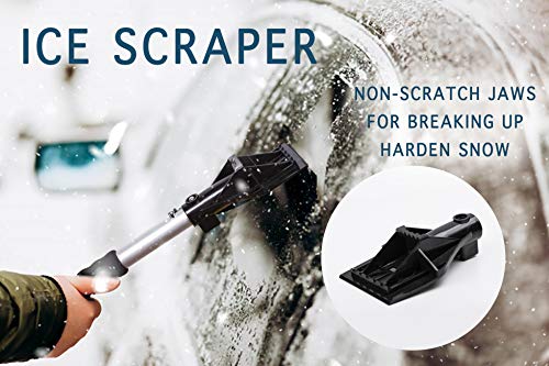 Zento Deals Snow Shovel Kit, 3-in-1 Snow Brush Kit, and Ice Scraper – Emergency Collapsible Design Snow Remover Set for Cars, Trucks, and Outdoors. Material Ice Scraper, Easy to Handle and Use