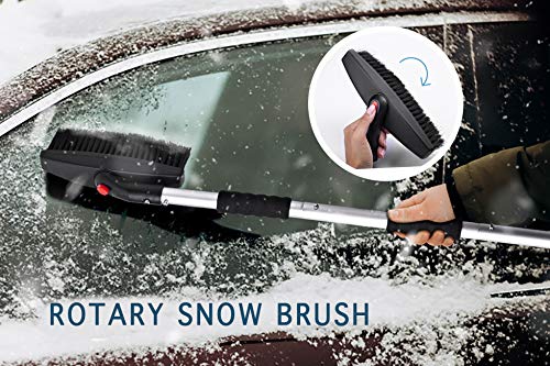 Zento Deals Snow Shovel Kit, 3-in-1 Snow Brush Kit, and Ice Scraper – Emergency Collapsible Design Snow Remover Set for Cars, Trucks, and Outdoors. Material Ice Scraper, Easy to Handle and Use