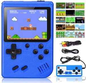 deikal handheld game console, retro game console with 500 classic fc games 3 inch screen 1020mah rechargeable battery portable game console support tv connection & 2 players for kids adults