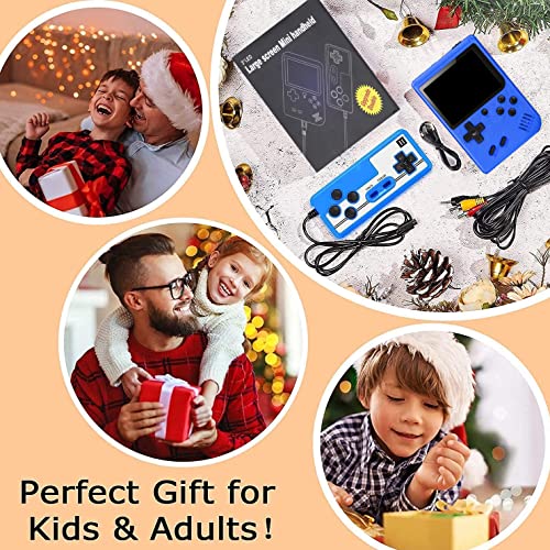 DEIKAL Handheld Game Console, Retro Game Console with 500 Classic FC Games 3 Inch Screen 1020mAh Rechargeable Battery Portable Game Console Support TV Connection & 2 Players for Kids Adults