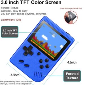 DEIKAL Handheld Game Console, Retro Game Console with 500 Classic FC Games 3 Inch Screen 1020mAh Rechargeable Battery Portable Game Console Support TV Connection & 2 Players for Kids Adults