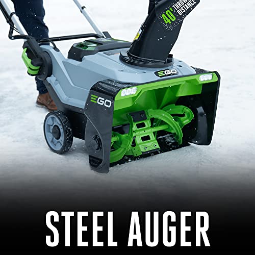 EGO Power+ SNT2114 Peak Power 21-Inch 56-Volt Cordless Snow Blower with Steel Auger Two 7.5Ah Batteries and Rapid Charger Included, Black