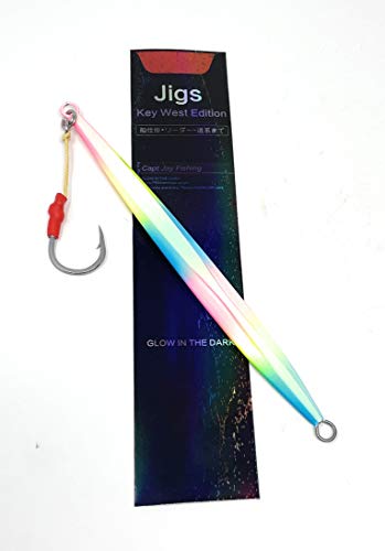 Capt Jay Fishing Saltwater jigs Speed Jigging Slow Jigging Pitching Lures,Vertical Jigging Artificial Lures Jigging Lure Fishing jigs (150g Rainbow, 150g)